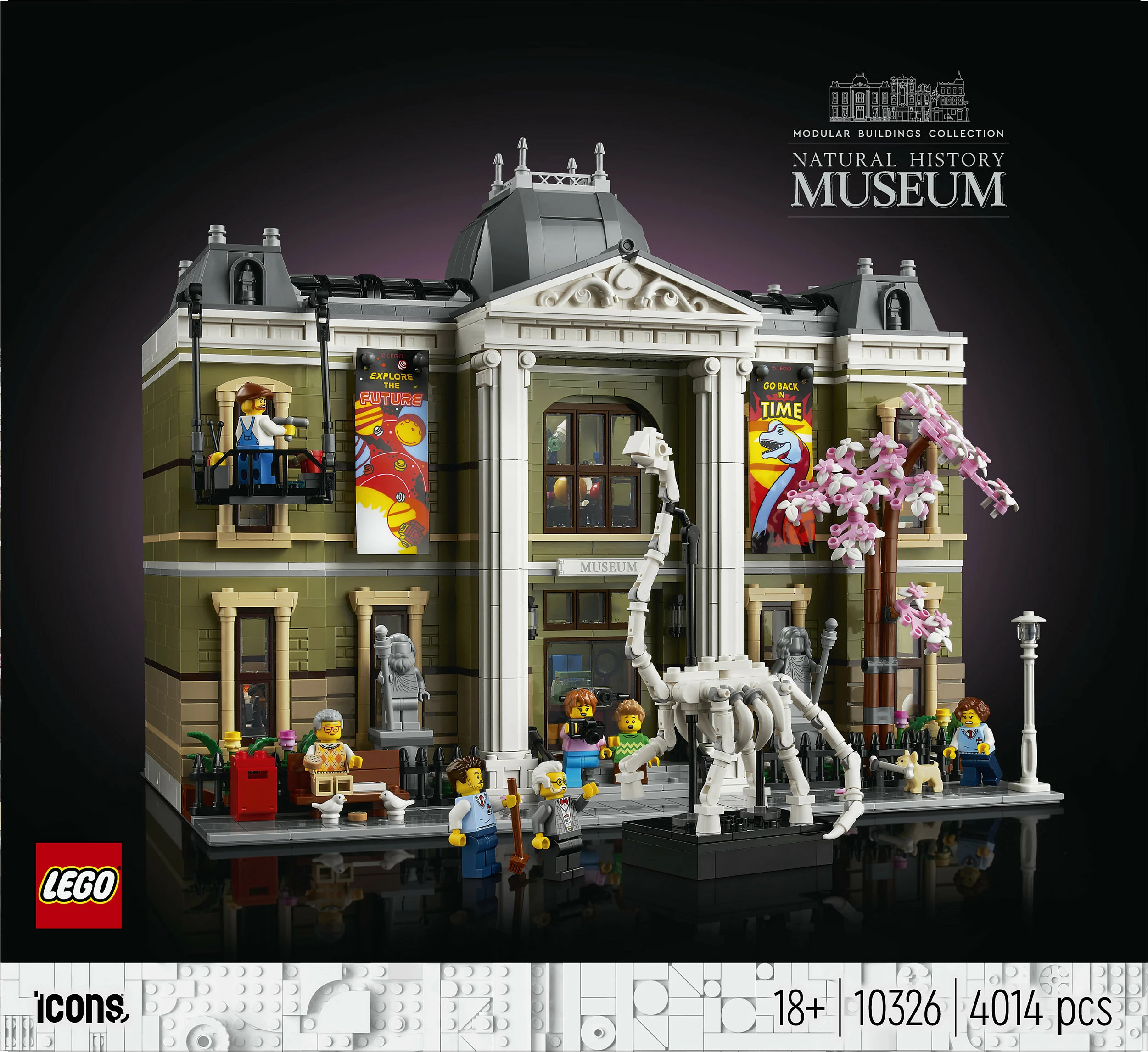 Set ndërtimi LEGO Natural History Museum, 4014 pjesë, për të rritur, plastikë, shumëngjyrësh