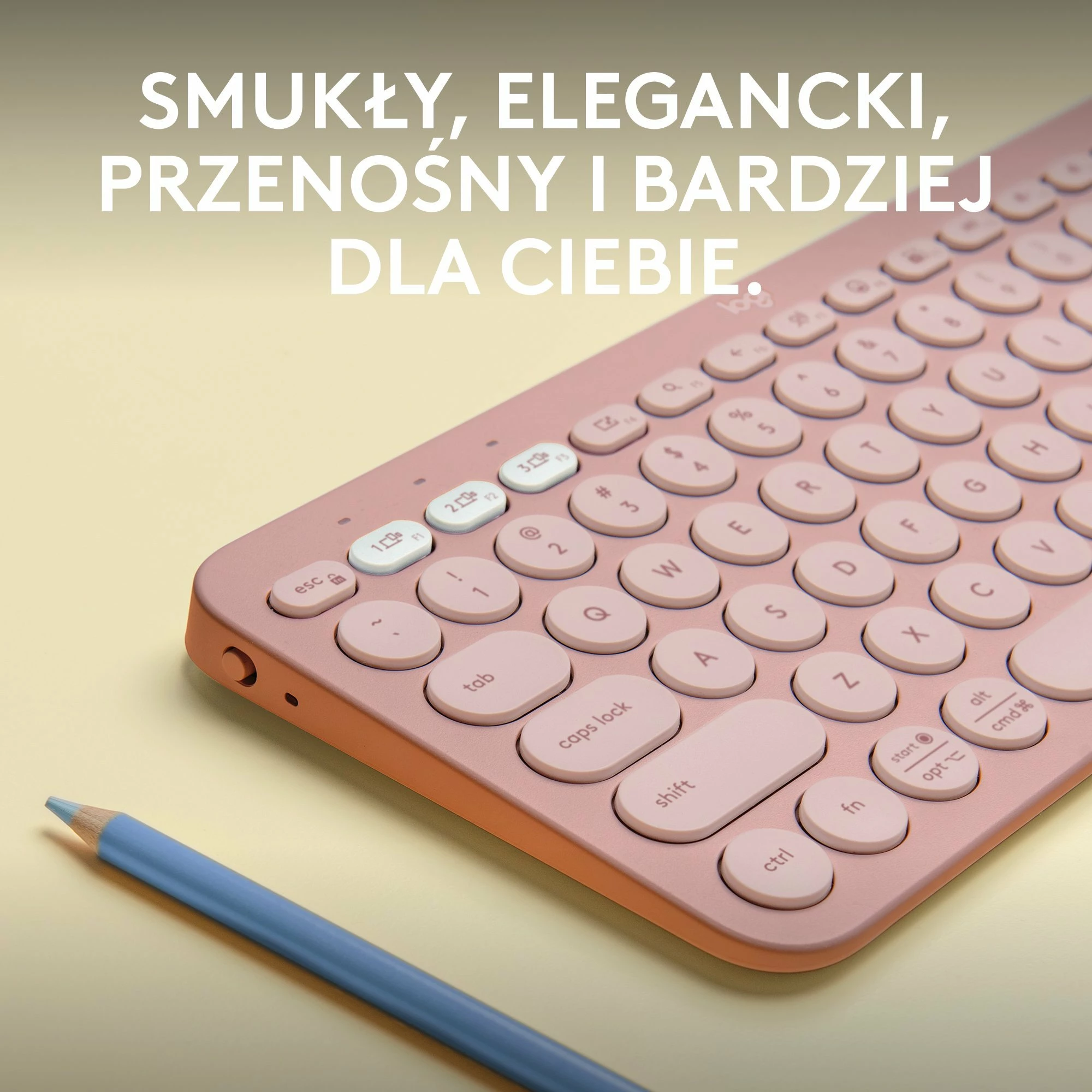 Tastierë wireless Logitech Pebble Keys 2 K380s (920-011853), Bluetooth, US INTL layout, Pink