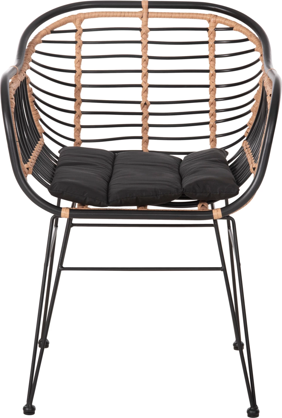 Karrige për jashtë ALLEGRA FH5663.11, kornizë metalike-P.E.RATTAN, ngjyrë bezhë dhe e zezë, 58x59x81H cm