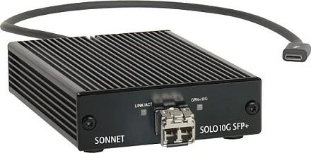 Adapter rrjeti Sonnet Solo10G SFP+, Thunderbolt 3 në 10GbE Fiber (SFP+), 10 Gbit/s, i zi