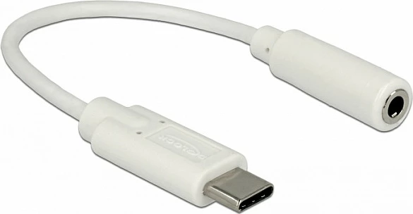 Adapter audio DeLOCK 65913, USB-C në 3.5mm (female), 0.14 m, i bardhë