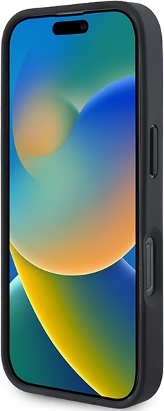 Mbështjellës BMW Signature Leather Diamond Metal Logo MagSafe për iPhone 16 Pro Max, i zi