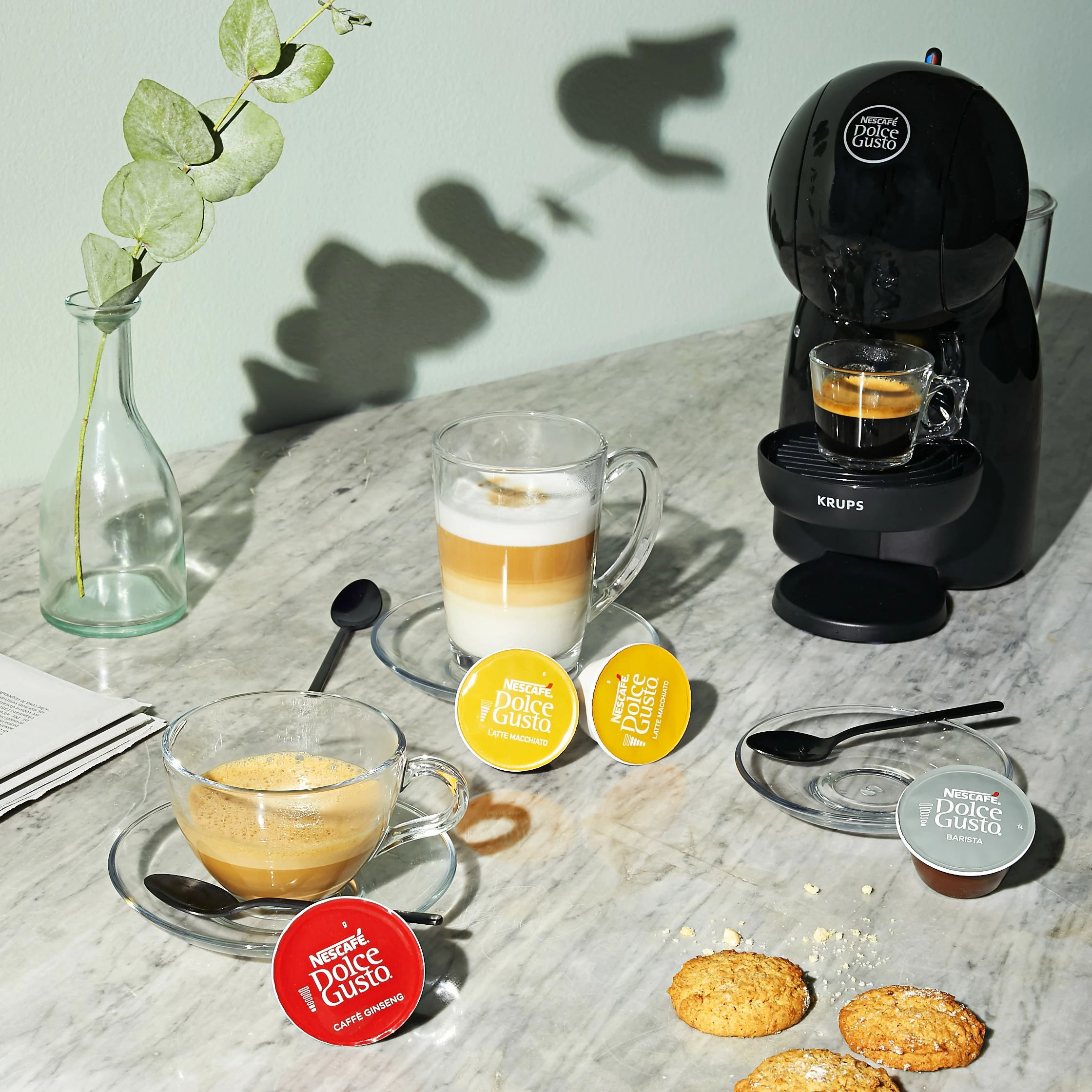 Aparat kafeje Krups Dolce Gusto Piccolo XS KP 1A3B, manual, kapsula, 0.8L, e zezë