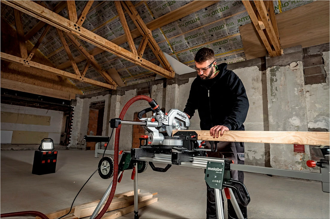 Sharrë këndore rrëshqitëse Metabo KGS254M, 1450W, teh 254mm, double bevel, gjelbër/argjend