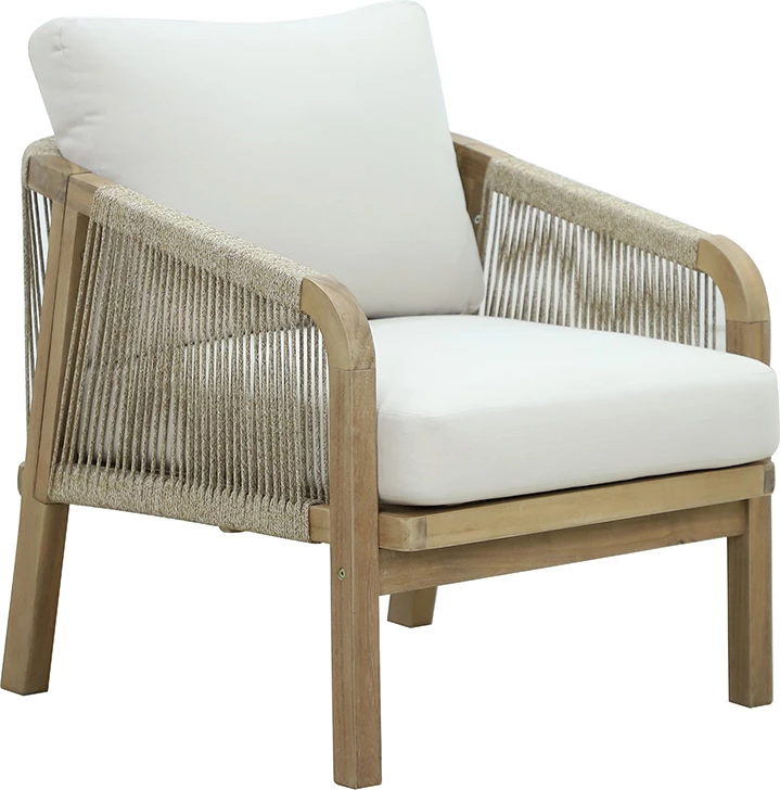 Set lounge për kopsht Malibu, dru akacie natyrale, pëlhurë bezhë, 4 copë