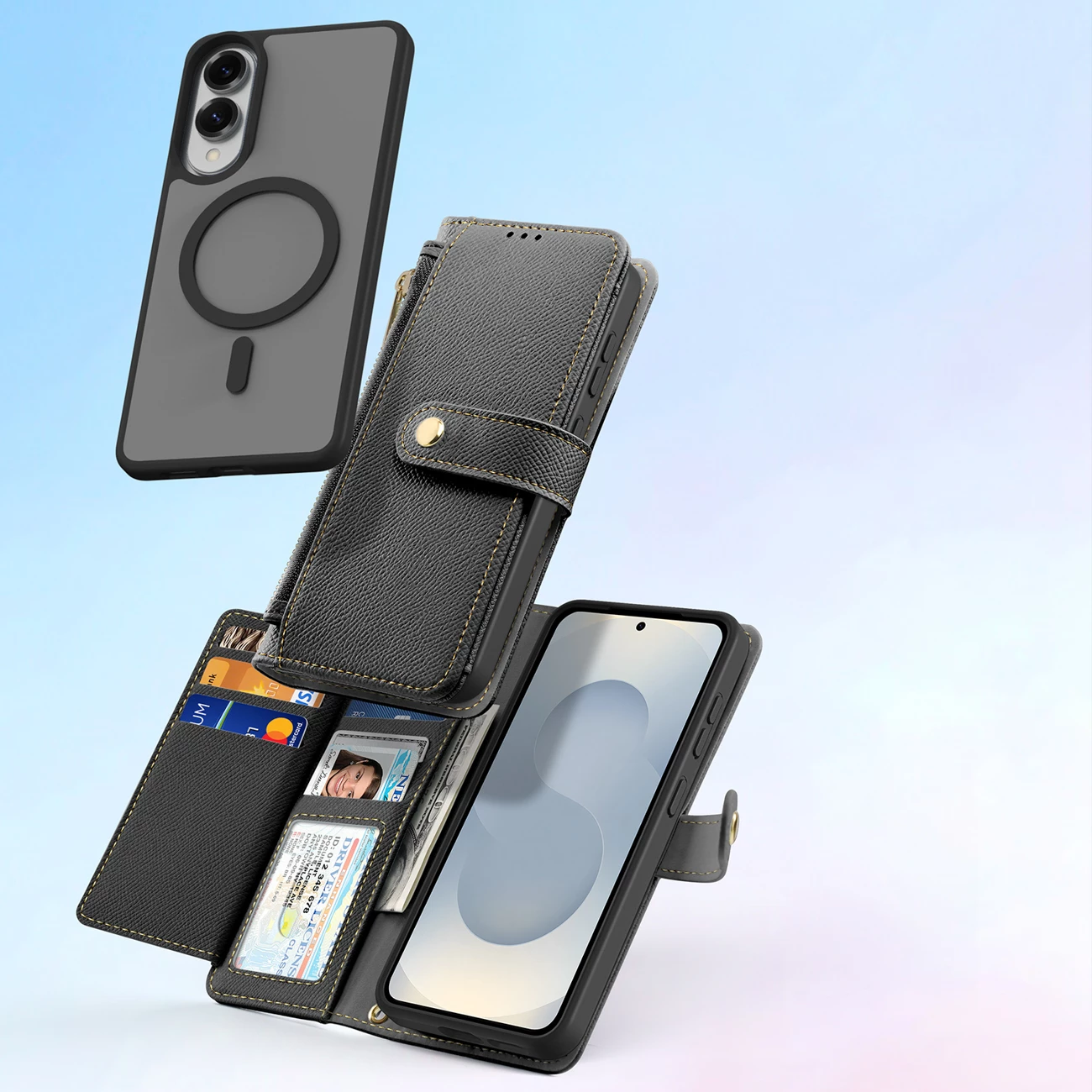 Mbështjellës Dux Ducis Lava për Samsung Galaxy S25 Edge, me MagSafe, i zi