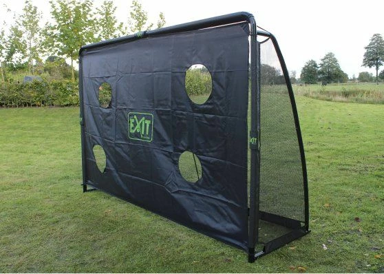Portë futbolli Exit Finta 300x200 cm, me tarp stërvitjeje 3x2 m, e zezë
