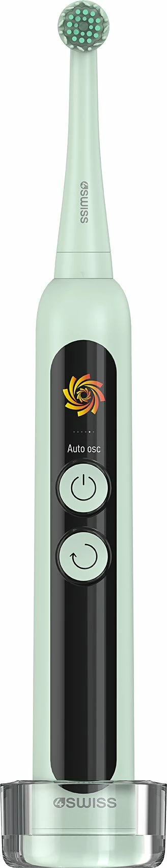 Furçë dhëmbësh elektrike 4Swiss ST216 Electrosonic Care+, 6 mënyra, 2 koka, bateri 2000 mAh, LCD, IPX7, mint, set 2 copë