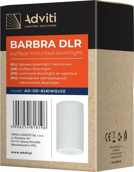 Spot tavanor Orno BARBRA DLR AD-OD-6141WGU10, GU10, max 50W, IP20, alumin, i bardhë