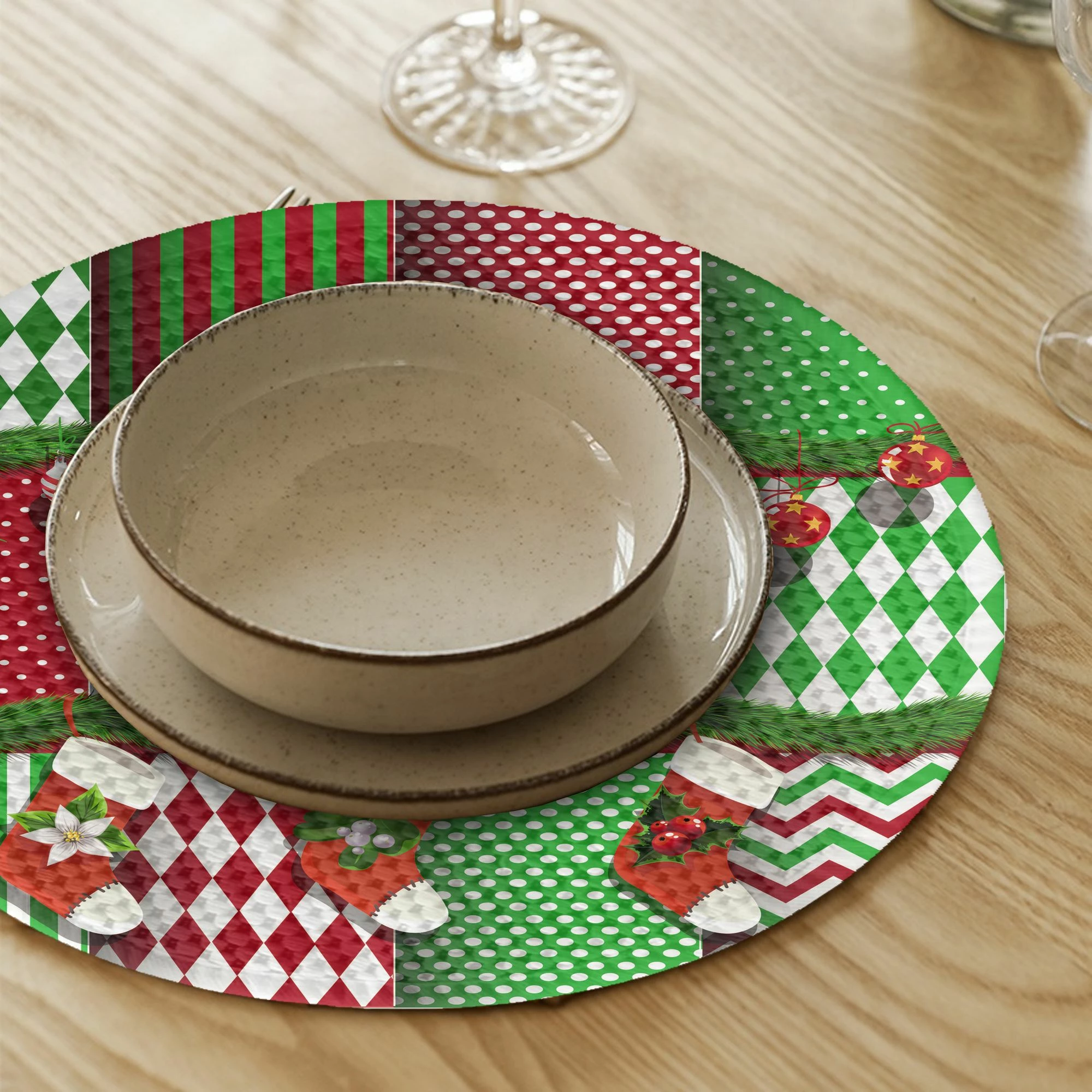 Set nënshtruesish tavoline, shumëngjyrësh, Hermia Concept, 3020Supla, 4 copë, 37cm