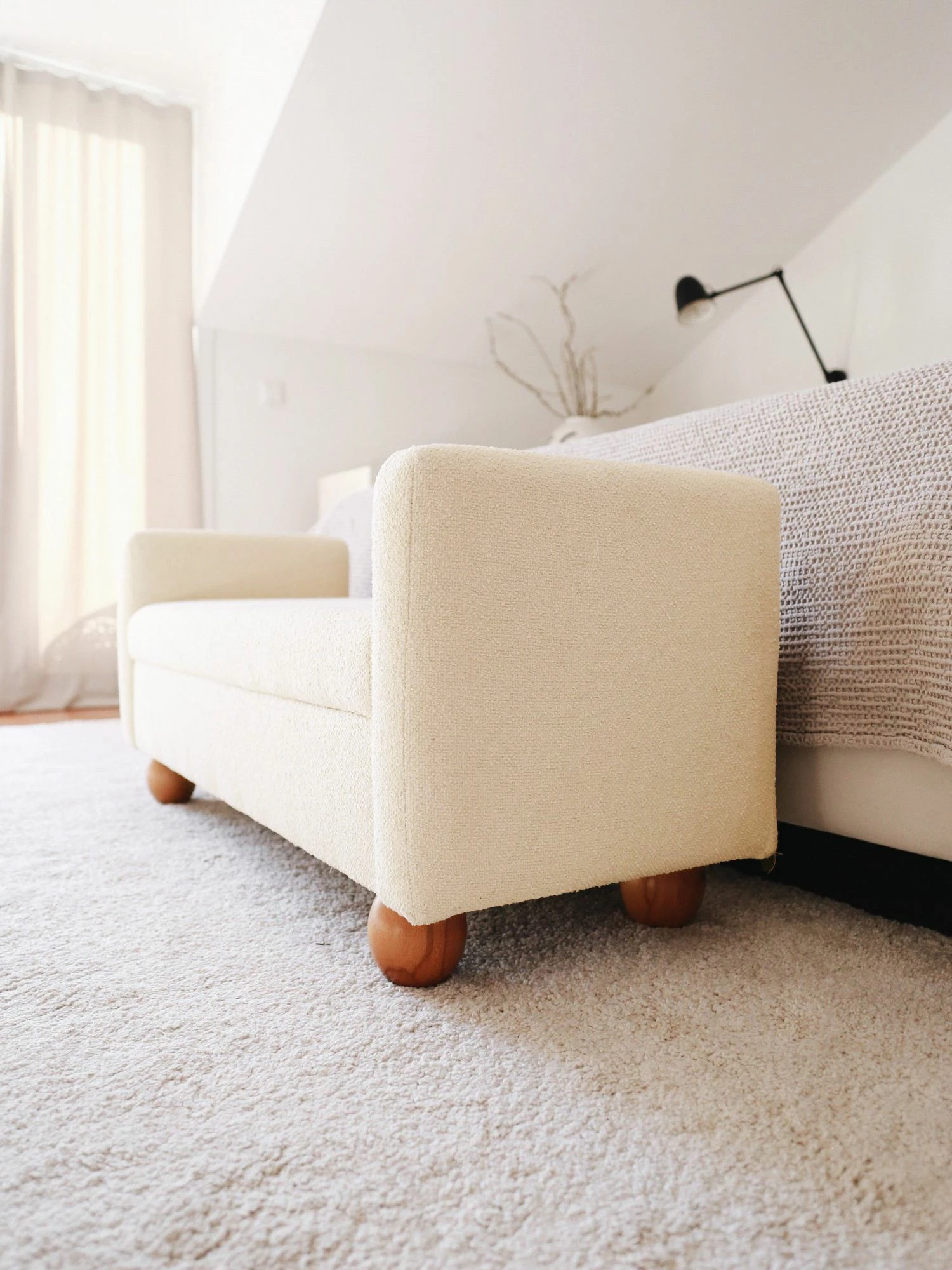Stol TEDY me sandik, ngjyrë e bardhë, Atelier del Sofa