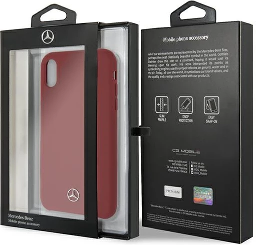 Mbështjellës Mercedes MEHCI61SILRE për iPhone XR, silikon, i kuq
