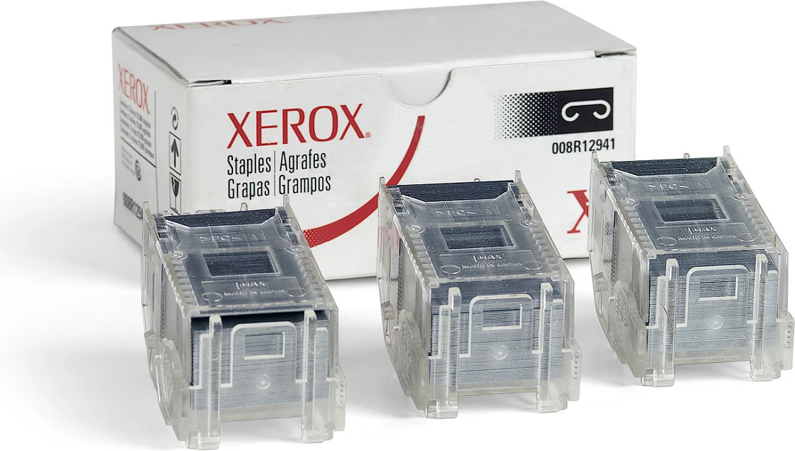Rimbushje kapëse Xerox për Finisher Advanced/Professional & Stapler Convenience, 15000 kapëse, zezë/transparent