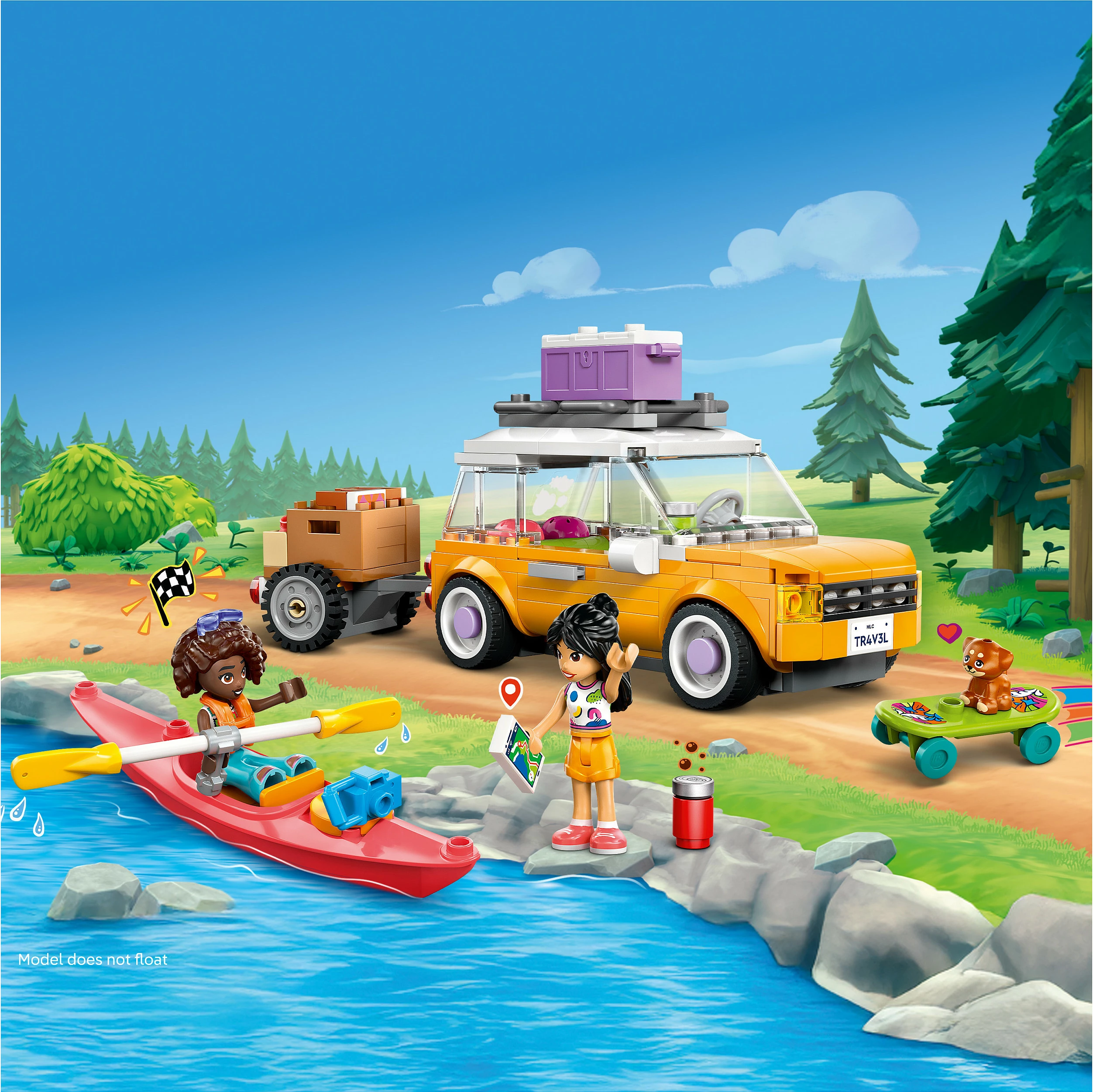 Set ndërtimi LEGO Friends 42659, veturë udhëtimi, 220 copë, e verdhë