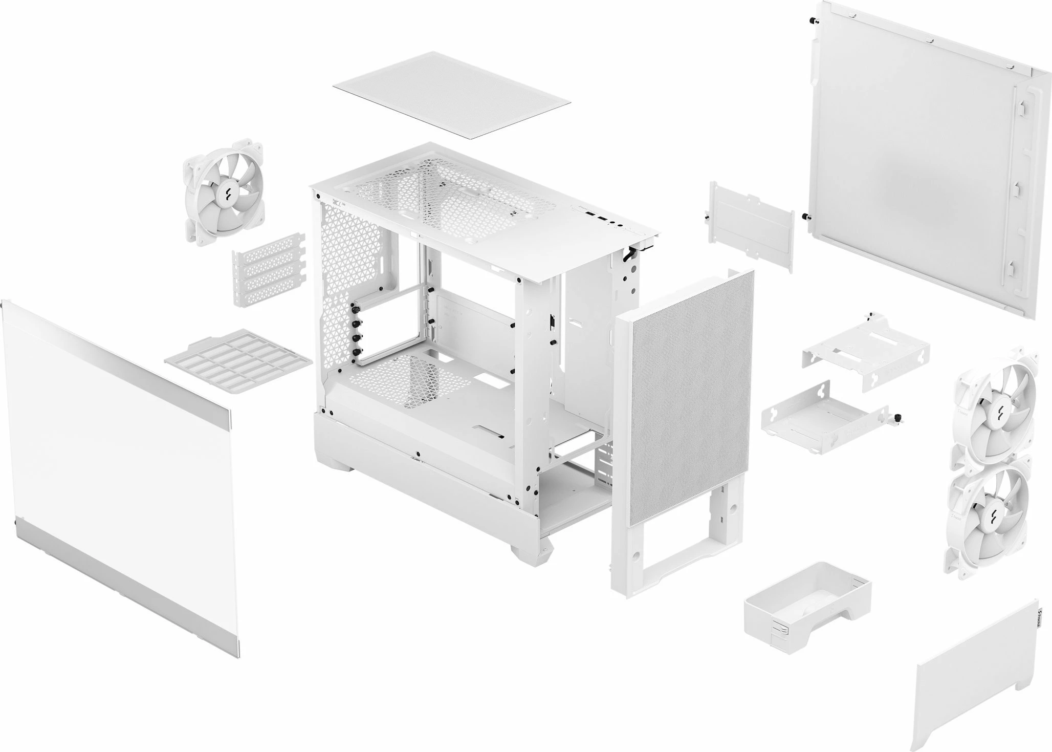 Kasë Fractal Design Pop Mini Air RGB FD-C-POR1M-01 Micro-ATX/Mini-ITX e bardhë
