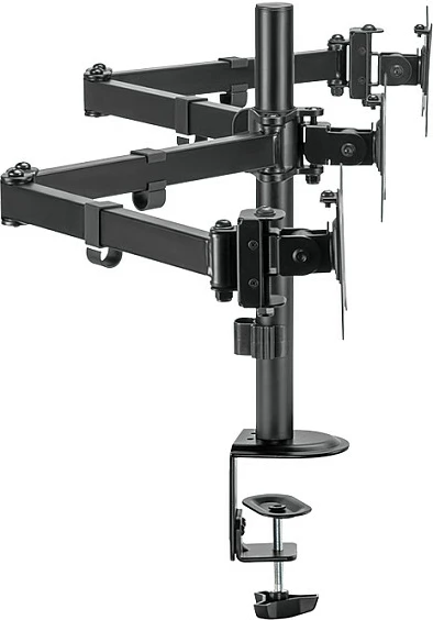 Mbajtës për 3 monitorë LogiLink BP0173, 17-27", montim në tavolinë, alumin, i zi