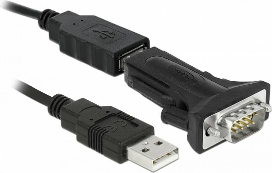 Kabl adapter DeLOCK 66286, USB-A në Serial RS-485 DB9, 0.8 m, i zi