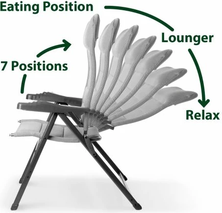 Karrige kampingu Brunner Aravel 3D, rregullim shpine 7 pozicione, 150 kg, e zezë, Small