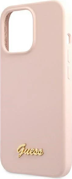 Mbështjellës Guess GUHMP13LLSLMGLP për iPhone 13/13 Pro 6.1", silikon, MagSafe, rozë e çelur