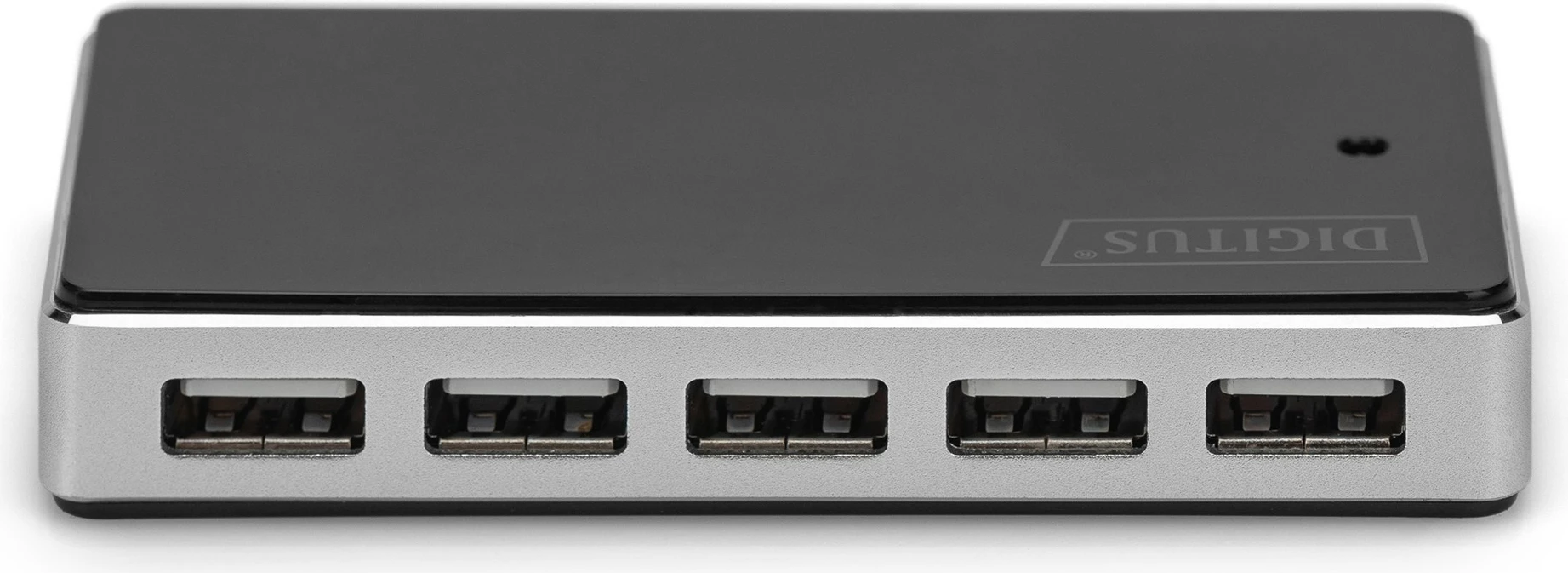 Hub USB Digitus, 10-Port, USB 2.0, 480 Mbit/s, Ngjyrë e zezë, Argjendtë