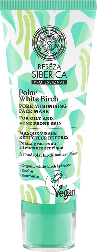 Maskë për fytyrë për femra Natura Siberica Bereza Siberica Vegan Pore-Refining, 100ml