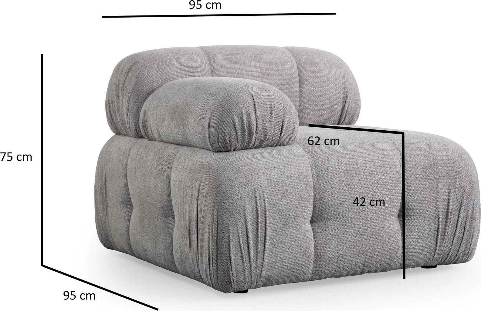 Kënd-sofë Atelier del Sofa Petite 2, ngjyrë gri e çelët