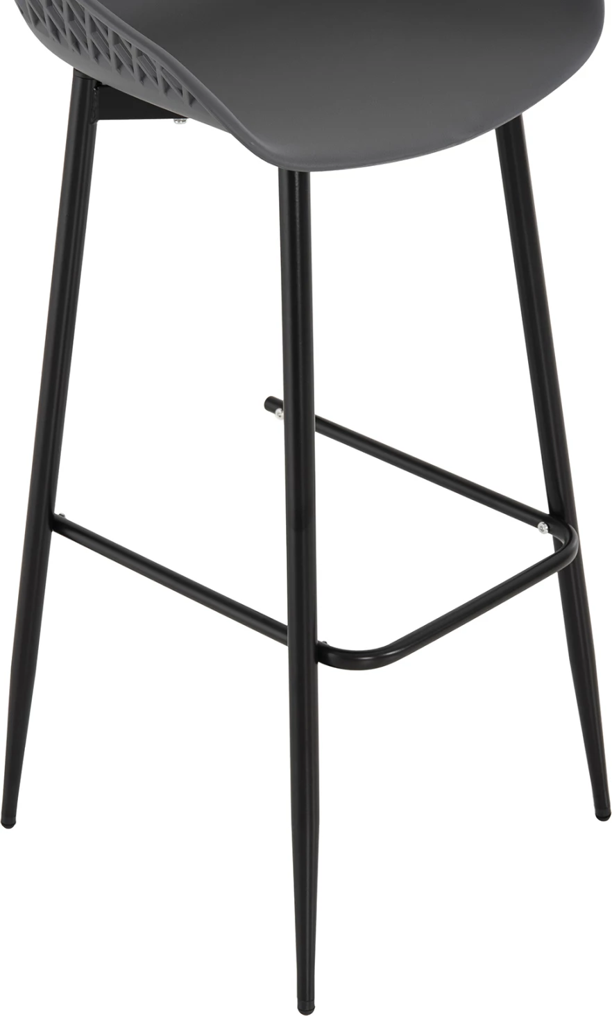 Karrige për bar AVAYA FH8686.20, polipropilen gri, këmbë metalike të zeza, 46x48x99H cm