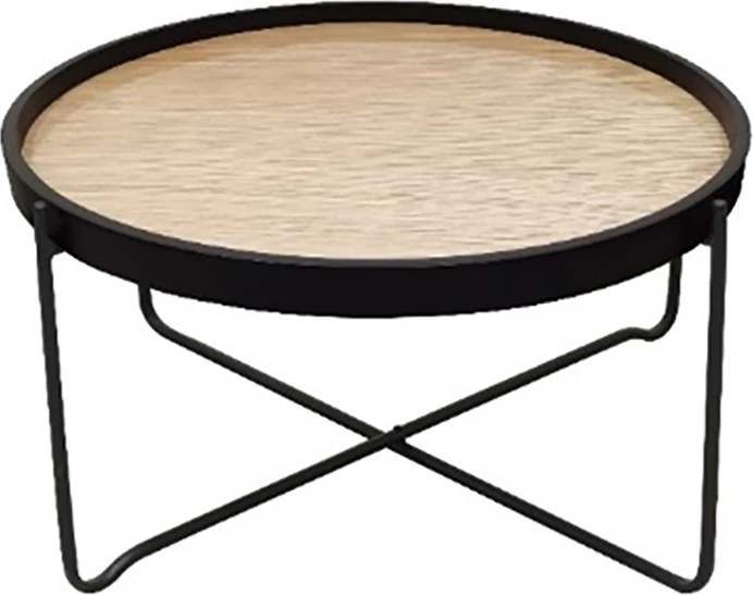 Tavolinë kafeje Disk, ngjyrë sonoma e zezë, 53x53x42