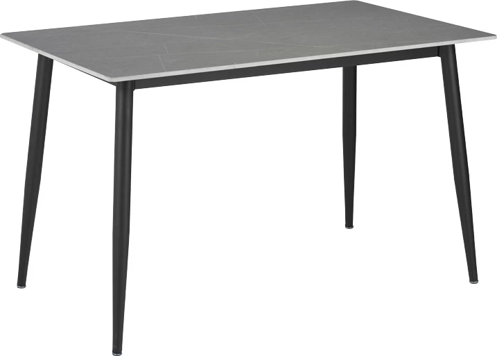 Tavolinë me karrige Gustas-Renish, 7 copë, mermer gri, bouclé gri, 160x80x75cm