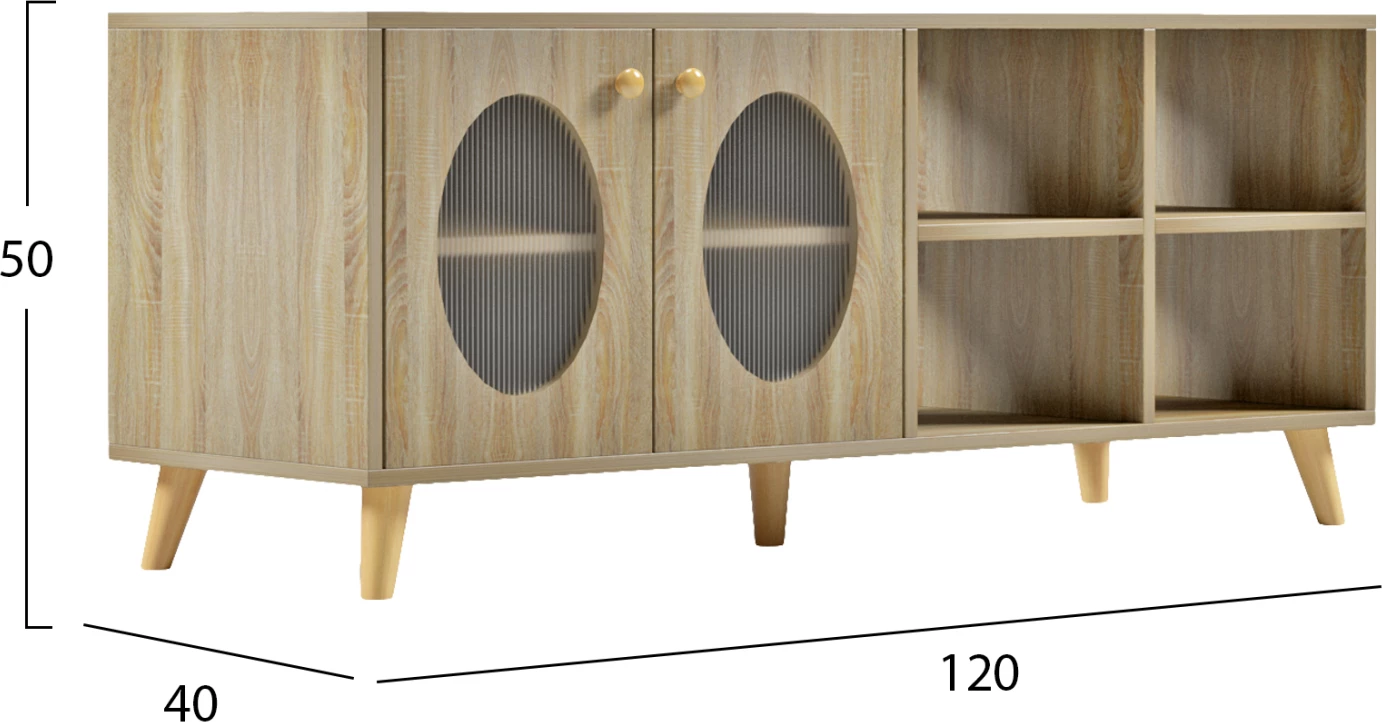 Kabinet TV RILLION FH9879 melaminë, ngjyrë sonama, 120x40x51H cm