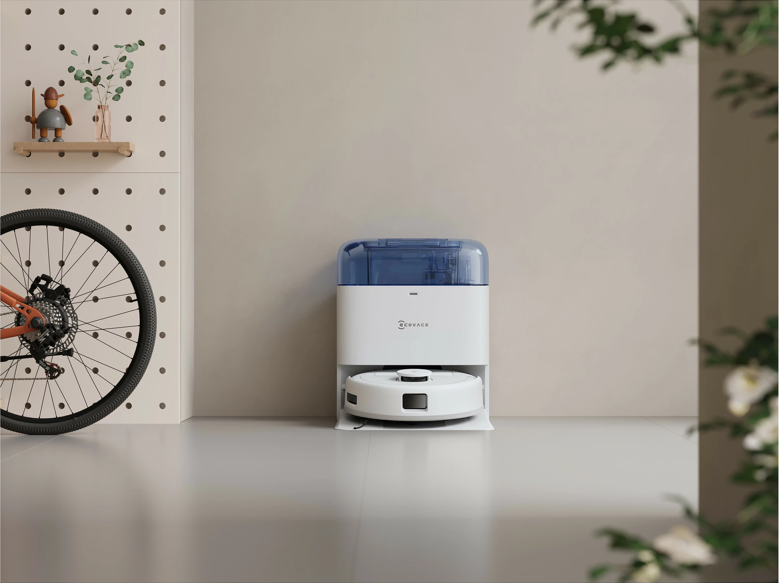 Robot fshesë ECOVACS DEEBOT MINI, LiDAR, mopim, stacion OMNI auto-empty, 3200mAh, Blu/Bardhë