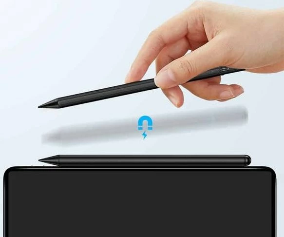 Stilus ESR Digital+ Magnetic për iPad, majë 2mm, karikim USB-C, set me majë rezervë + kabllo USB-C, i bardhë