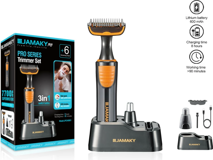 3 në 1 Seti për Kujdesin e Mjekrës, Fytyrës dhe Hundes! JAMAKY JPC40001