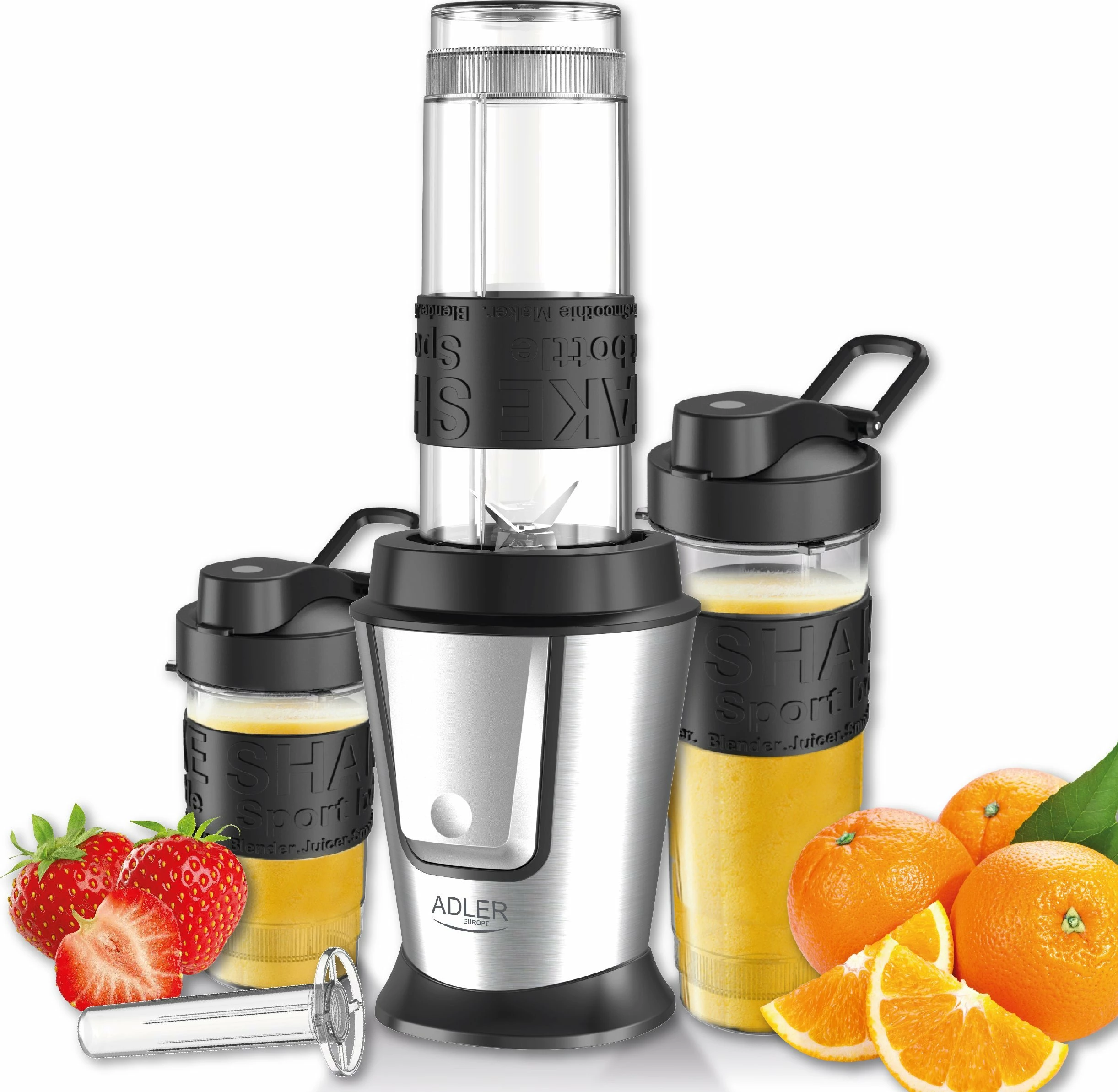 Blender personal Adler AD 4081 800W, 2 shishe 570ml/400ml, argjend