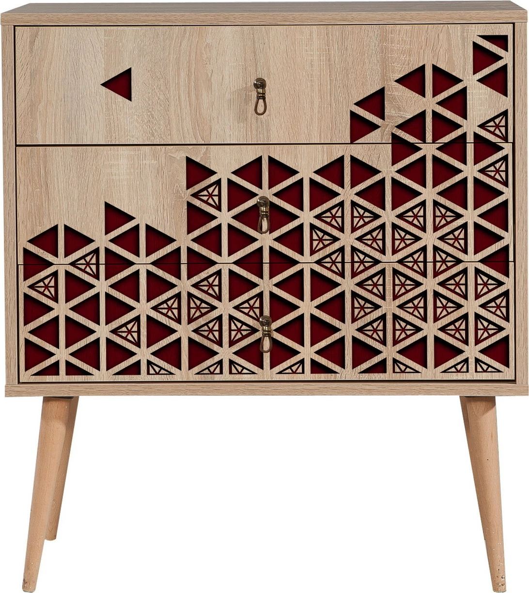 Komodë Hanah Home, Trio - 122, ngjyrë sonoma oak