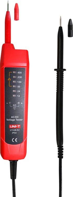 Testues tensioni AC/DC, UNI-T UT22B-EU, 12–400 V, IP54, pa bateri, i kuq dhe gri