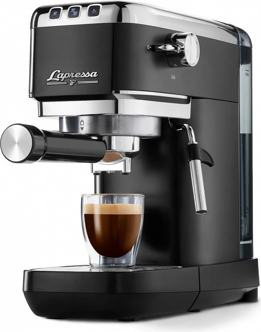 Makinë espresso me levë Tchibo Lapressa 626799, 15 bar, 1300 W, 0.98 L, e zezë, set me 2 sitka