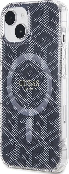 Mbështjellës Guess IML GCube MagSafe për iPhone 15 Plus / 14 Plus, i zi