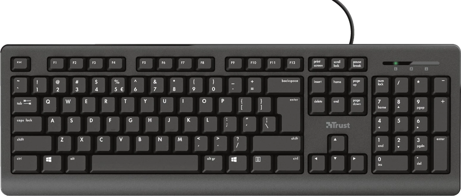 Tastierë Trust Primo, USB, QWERTY US English, e Zezë