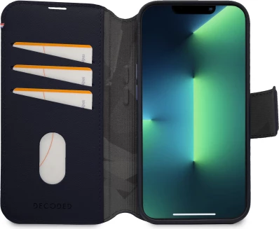 Mbështjellës Decoded Detachable Wallet për iPhone 14 Pro Max, lëkurë, MagSafe, Blu