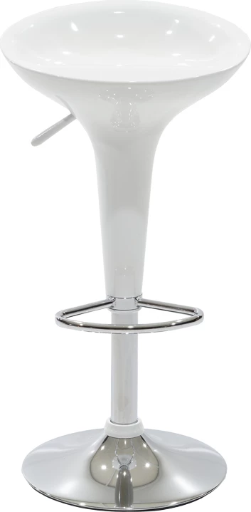 Karrige për bar Felice, e rregullueshme në lartësi, ngjyrë bardhë-krom, 40x43x84cm