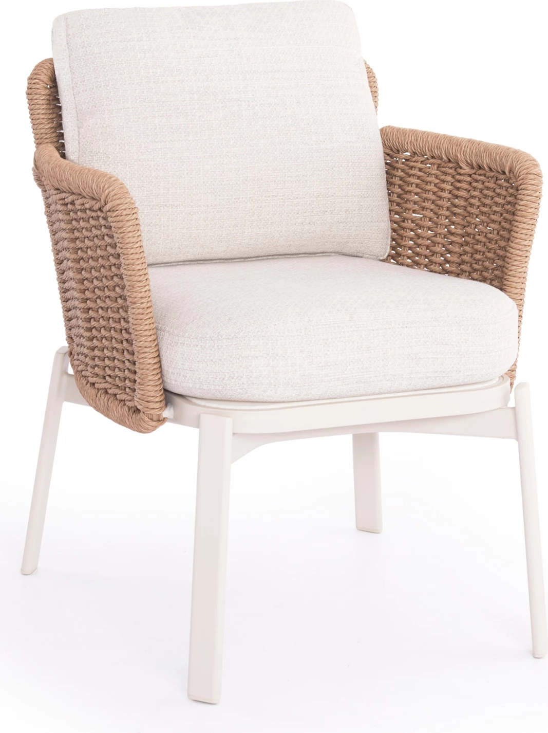 Karrige ngrënieje për jashtë, seri DESTINY, alumin, jastëkë krem-bezhë, 65x68x75.5-82H