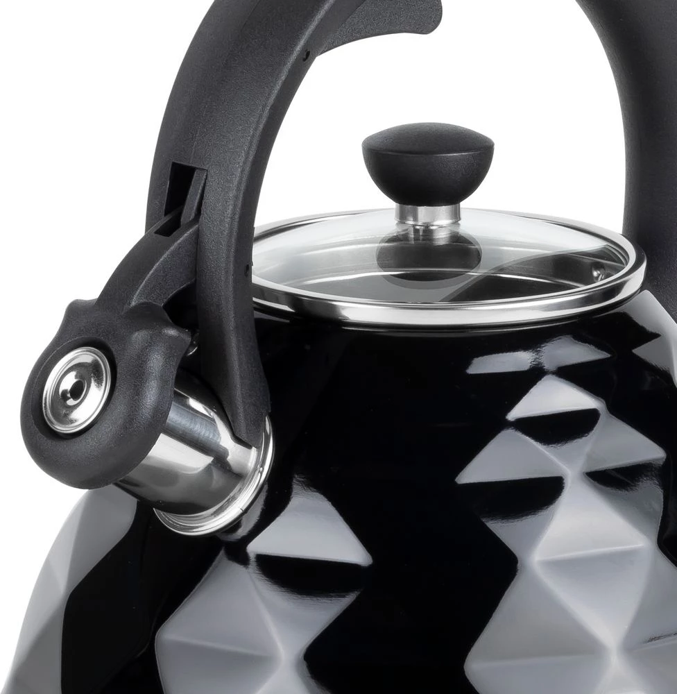 Çajnik me fishkëllimë Resto Almaaz 90610 3 L, çelik inox, për induksion, i zi