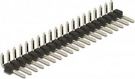 Pin header DeLOCK 20-pin, 2.54 mm, 1-rresht, angled, paketë 5 copë, i zi