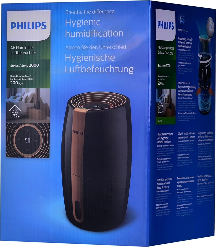 Lagështues ajri Philips HU2718/10, 2 L, 17 W, i zi/rozë