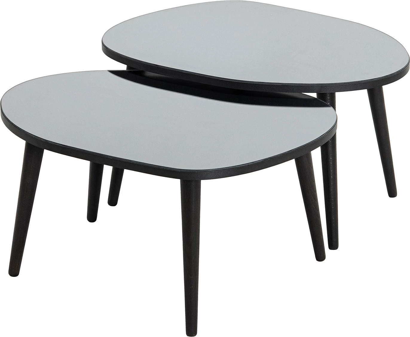 Set tavolinash të mbivendosura Hanah Home, Gusto, 2 copë, ngjyrë e zezë dhe fume