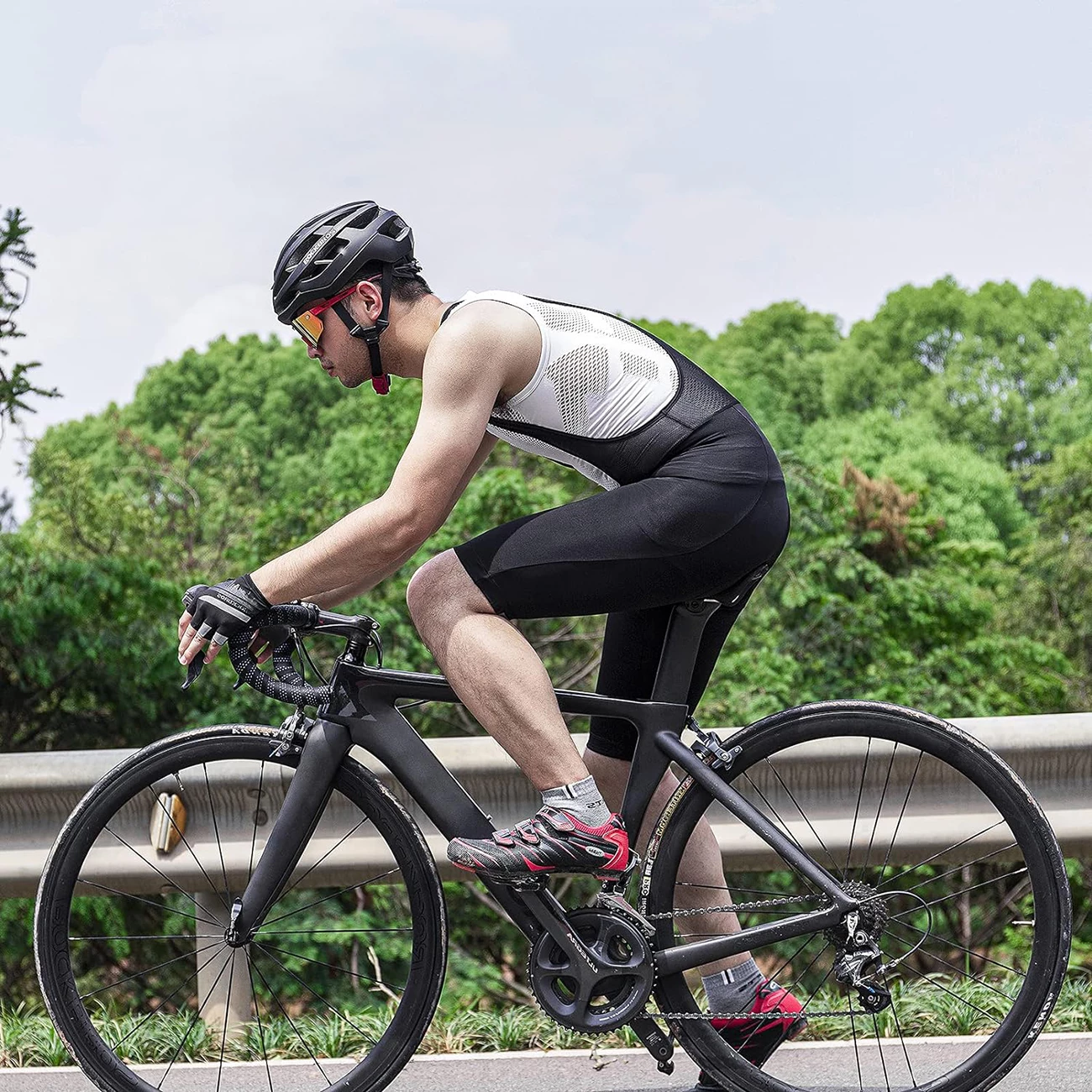 Tuta të shkurtra çiklizmi Rockbros RK2002L me mbështetje, L, e zezë