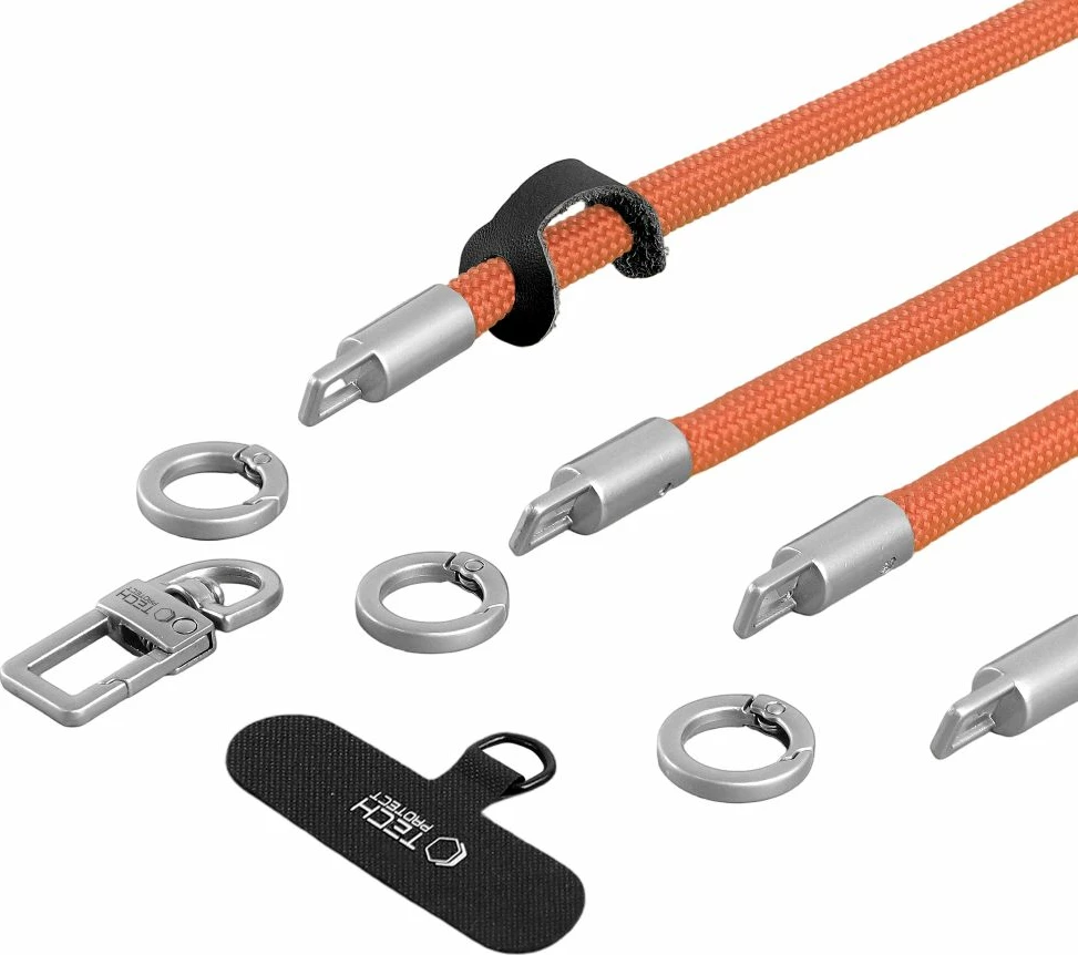 Rrip litar për Celular Tech-Protect C10S Rope Crossbody & Wrist 114 cm + 31 cm, set 2 copë, portokalli