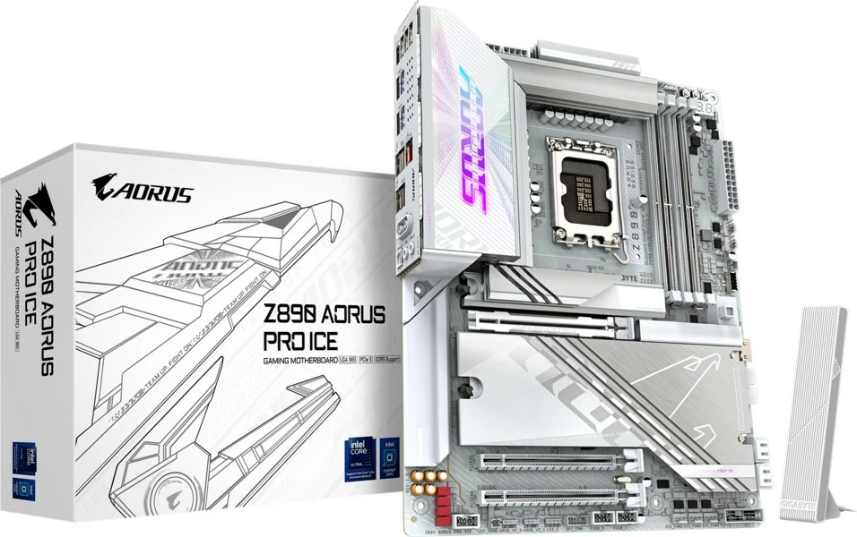 Pllakë amë Gigabyte Z890 AORUS PRO ICE, ATX, DDR5, LGA1851, e bardhë