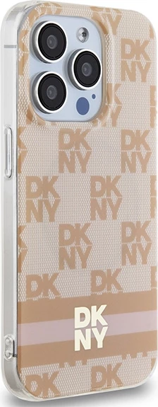 Mbështjellës DKNY IML Checkered Mono Pattern & Printed Stripes MagSafe për iPhone 13 Pro Max, rozë